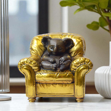 Koala Me Time on a Chair (Bronze Sculpture, Miniature Collection)