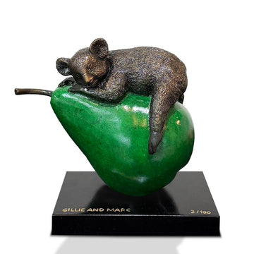 Koalas Will Pear for a Greener Life (Bronze Sculpture, Miniature)