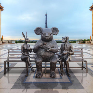 The Koala Bear Bench of Friendship (Bronze Sculpture)
