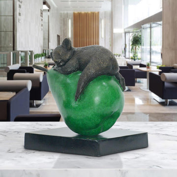 Koalas Will Pear for a Greener Life (Bronze Sculpture, Miniature)