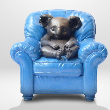 Koala Me Time on a Chair (Bronze Sculpture, Miniature Collection)