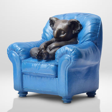 Koala Me Time on a Chair (Bronze Sculpture, Miniature Collection)