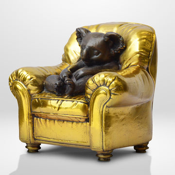 Koala Me Time on a Chair (Bronze Sculpture, Miniature Collection)