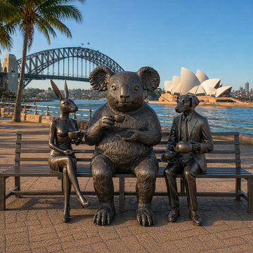 The Koala Bear Bench of Friendship (Bronze Sculpture)