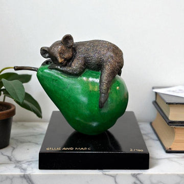 Koalas Will Pear for a Greener Life (Bronze Sculpture, Miniature)