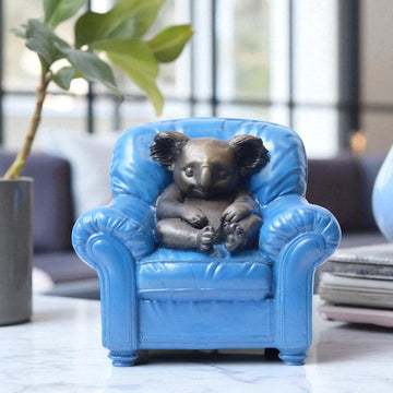 Koala Me Time on a Chair (Bronze Sculpture, Miniature Collection)