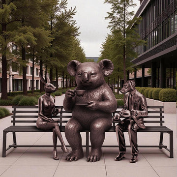 The Koala Bear Bench of Friendship (Bronze Sculpture)