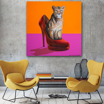 My Favourite Lioness in a Red Shoe (Original Painting)