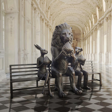 The Lion Bench of Friendship (Bronze Sculpture)