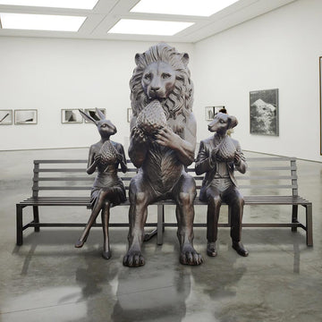 The Lion Bench of Friendship (Bronze Sculpture)