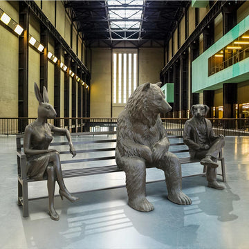 The Marsican Brown Bear Bench of Friendship (Bronze Sculpture)