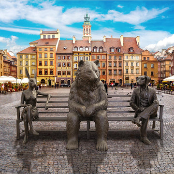 The Marsican Brown Bear Bench of Friendship (Bronze Sculpture)