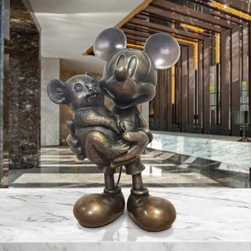 Mickey Loves Koalas (Bronze Sculpture, Miniature Collection)