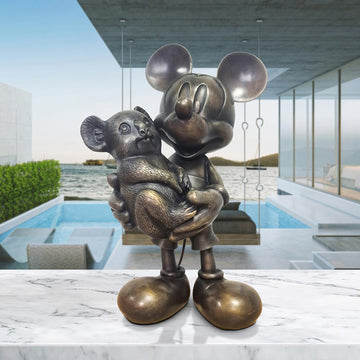 Mickey Loves Koalas (Bronze Sculpture, Miniature Collection)