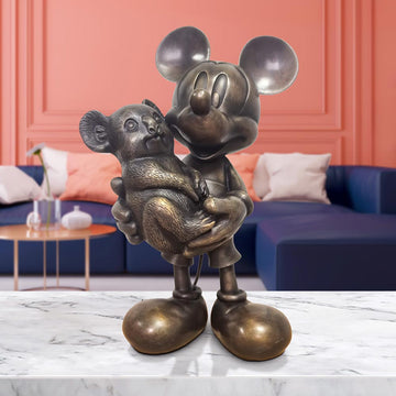 Mickey Loves Koalas (Bronze Sculpture, Miniature Collection)