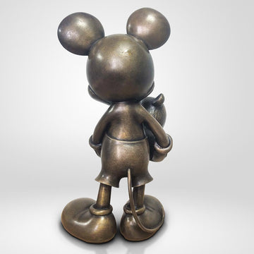 Mickey Loves Pandas (Bronze Sculpture, Miniature Collection)