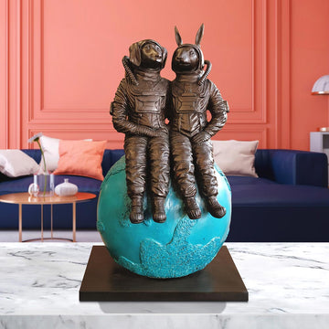 They Loved Each Other to the Moon and Back (Bronze Sculpture)