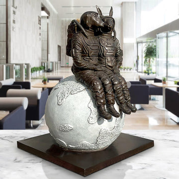 They Loved Each Other to the Full Moon and Back (Bronze Sculpture)