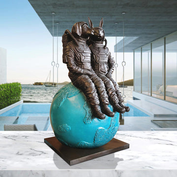They Loved Each Other to the Moon and Back (Bronze Sculpture)