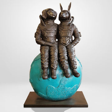 They Loved Each Other to the Moon and Back (Bronze Sculpture)