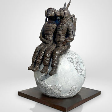 They Loved Each Other to the Full Moon and Back (Bronze Sculpture)
