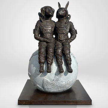 They Loved Each Other to the Full Moon and Back (Bronze Sculpture)