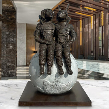 They Loved Each Other to the Full Moon and Back (Bronze Sculpture)