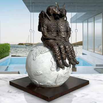 They Loved Each Other to the Full Moon and Back (Bronze Sculpture)