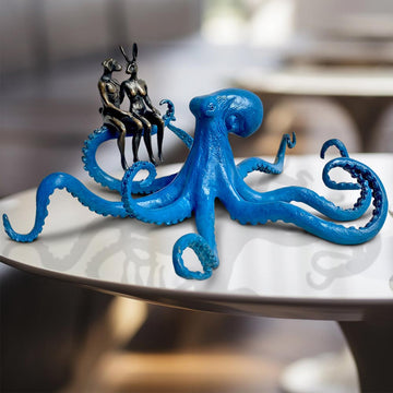Octopus with Friends (Bronze Sculpture, Miniature Collection)