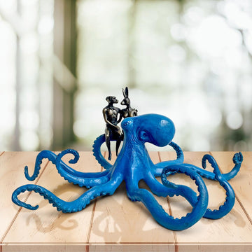 Octopus with Friends (Bronze Sculpture, Miniature Collection)