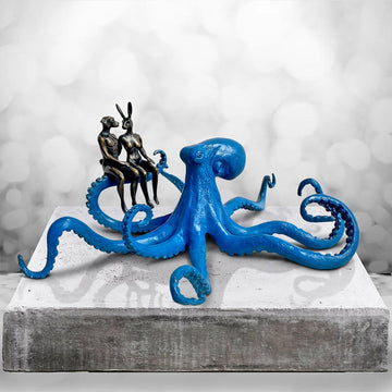 Octopus with Friends (Bronze Sculpture, Miniature Collection)