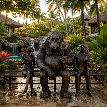 The Orangutan Bench of Friendship (Bronze Sculpture)