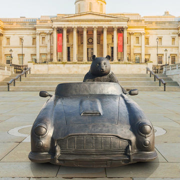 The Giant Panda Races in the Convertible (Bronze Sculpture)