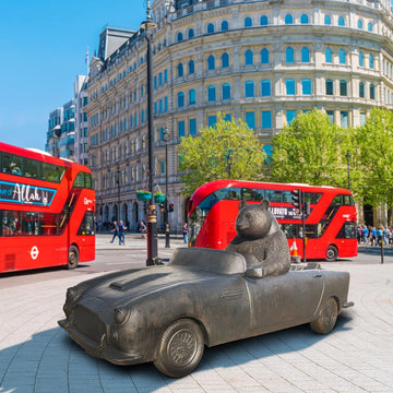 The Giant Panda Races in the Convertible (Bronze Sculpture)
