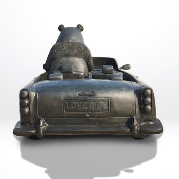 The Giant Panda Races in the Convertible (Bronze Sculpture)