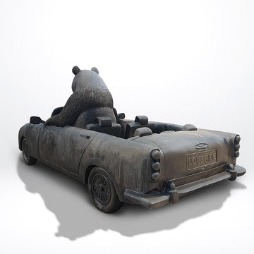 The Giant Panda Races in the Convertible (Bronze Sculpture)