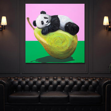 Panda Loves Pear (Original Painting)