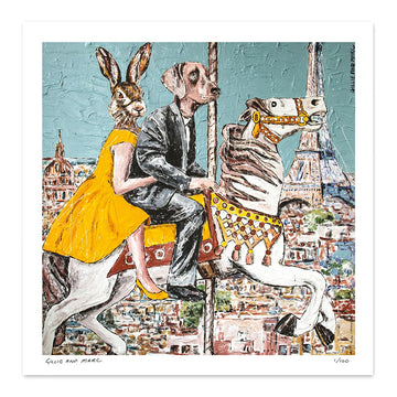 He Thought Paris Was for Lovers and She Thought "Oui!" (Print)