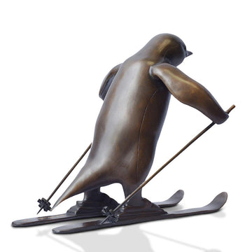 The Downhill Penguin (Bronze Sculpture, Miniature Collection)