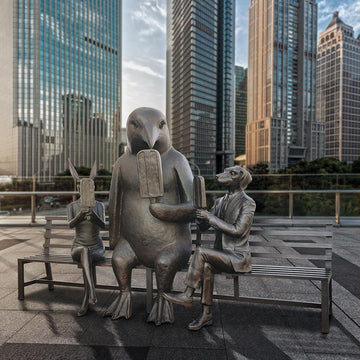 The Penguin Bench of Friendship (Bronze Sculpture)