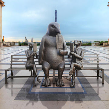 The Penguin Bench of Friendship (Bronze Sculpture)