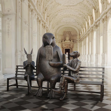 The Penguin Bench of Friendship (Bronze Sculpture)