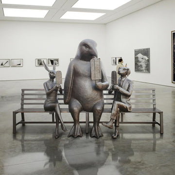 The Penguin Bench of Friendship (Bronze Sculpture)