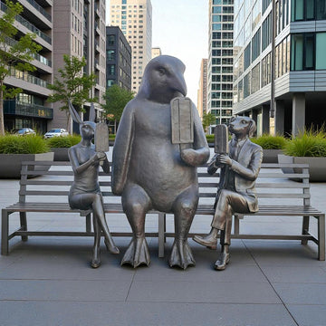 The Penguin Bench of Friendship (Bronze Sculpture)