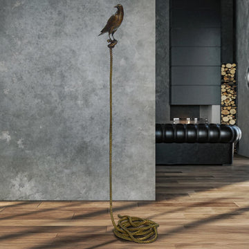Piper, the magpie on long rope (Bronze Sculpture)
