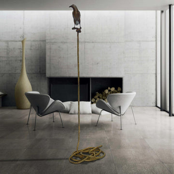 Piper, the magpie on long rope (Bronze Sculpture)