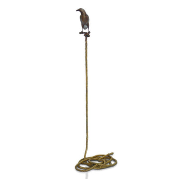 Piper, the magpie on long rope (Bronze Sculpture)