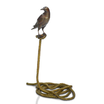 Piper, the Magpie on Short Rope (Bronze Sculpture)
