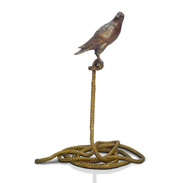 Piper, the Magpie on Short Rope (Bronze Sculpture)