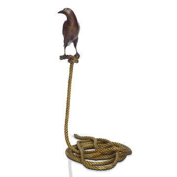 Piper, the Magpie on Short Rope (Bronze Sculpture)